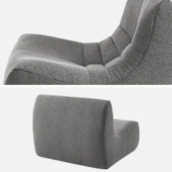 Módulo de sofá modular em tecido bouclé