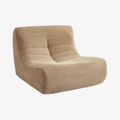 Módulo de sofá modular em veludo canelado, 1 lugar