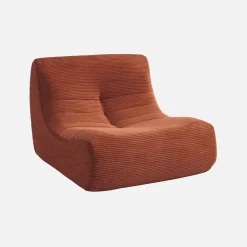 Módulo de sofá modular em veludo canelado, 1 lugar