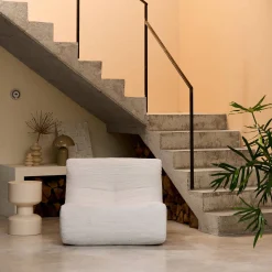 Módulo de sofá modular em veludo canelado, 1 lugar