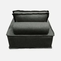 Módulo para sofá modular em tecido alcochoado, conjunto de 3