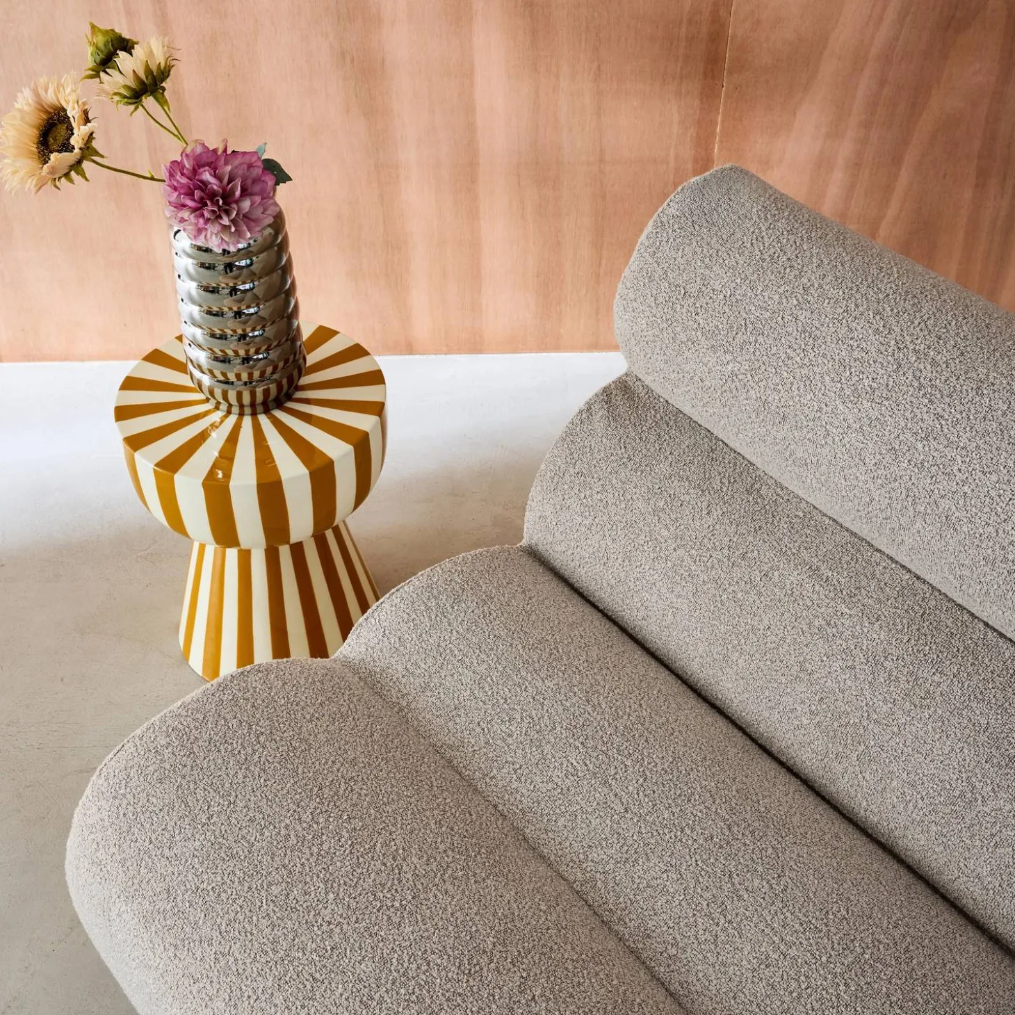 Módulo para sofá modular em tecido bouclé, set de 3