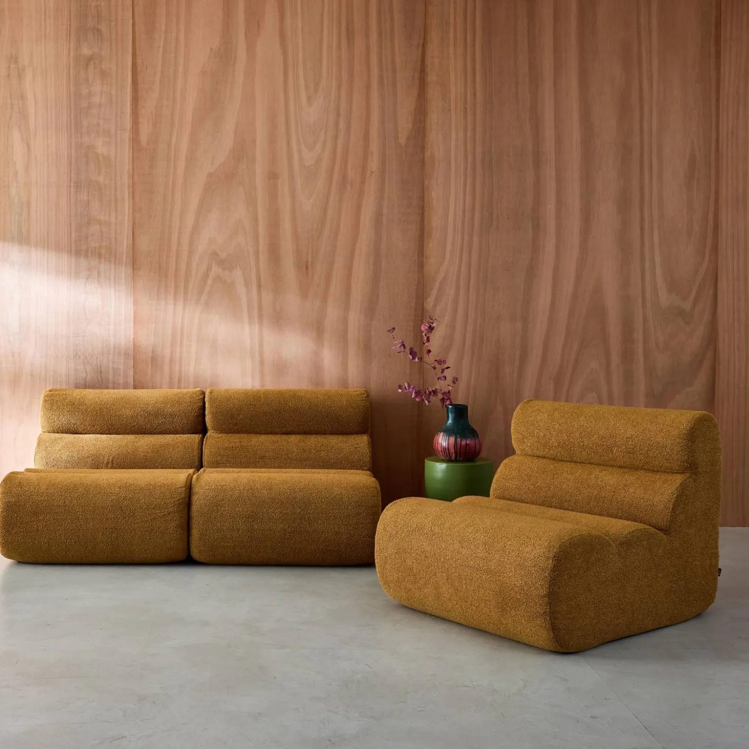 Módulo para sofá modular em tecido bouclé, set de 3