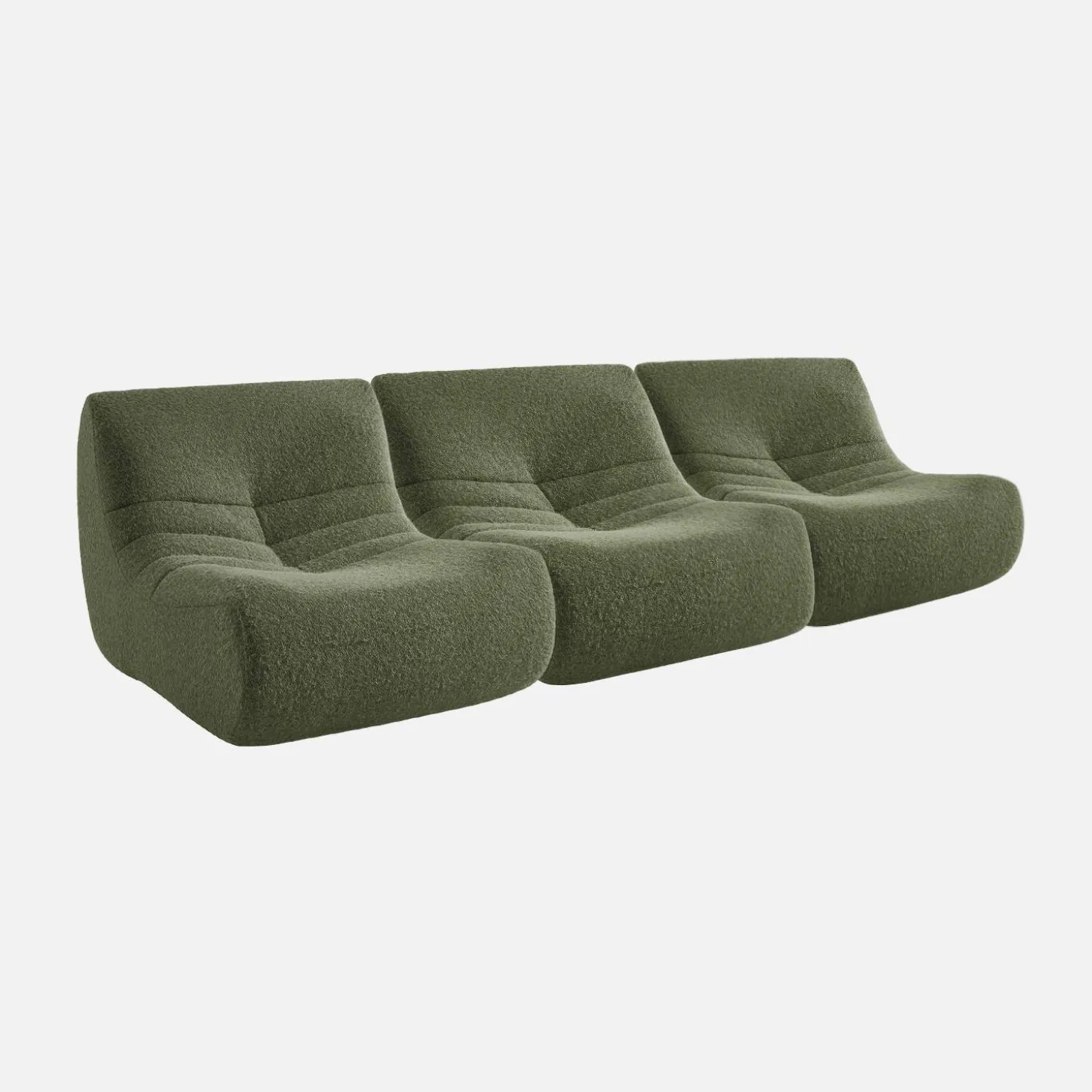 Módulo para sofá modular em tecido efeito alpaca, set de 3