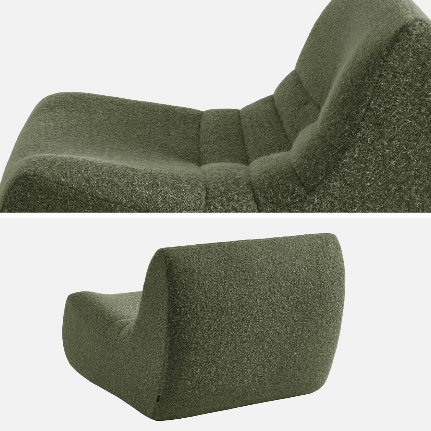 Módulo para sofá modular em tecido efeito alpaca, set de 2