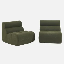 Módulo para sofá modular em tecido bouclé, set de 2