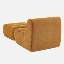 Módulo para sofá modular em tecido bouclé com apoio para os pés, 1 lugar