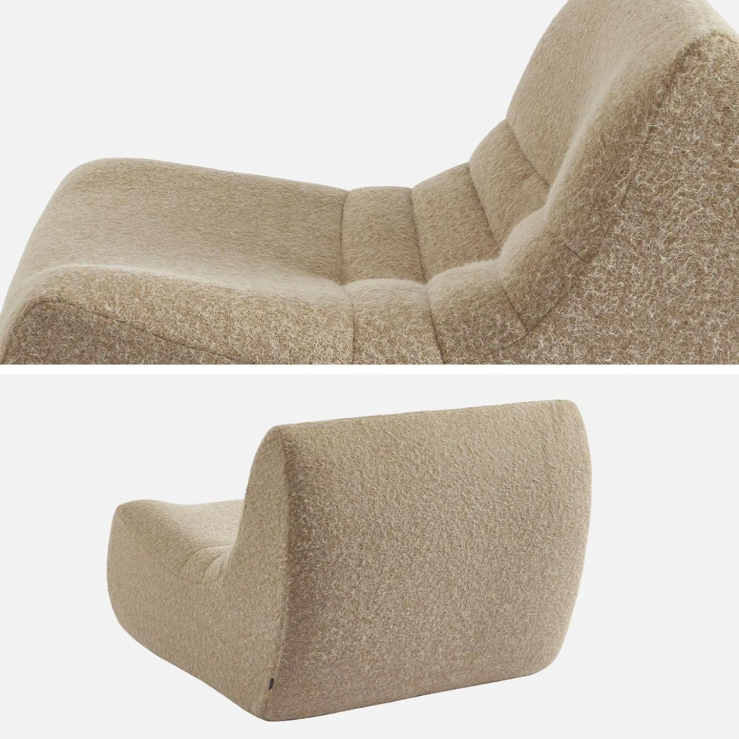 Módulo para sofá modular em tecido efeito alpaca, set de 2