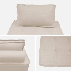 Módulo para sofá modular em tecido alcochoado, conjunto de 3