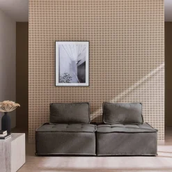 Módulo para sofá modular em tecido alcochoado, conjunto de 2