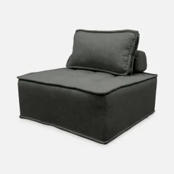 Módulo para sofá modular em tecido alcochoado, conjunto de 2
