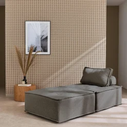 Módulo para sofá modular em tecido alcochoado, conjunto de 2