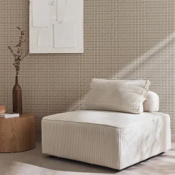Módulo para sofá modular em veludo canelado