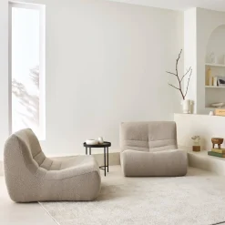 Módulos para sofá modular em tecido bouclé, 2 lugares