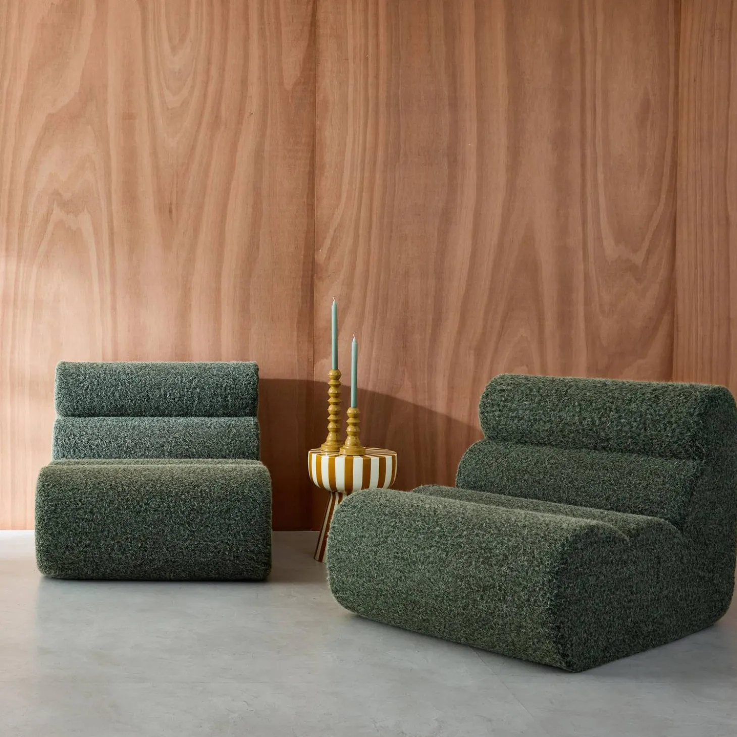 Módulos para sofá modular em tecido efeito alpaca, 2 lugares