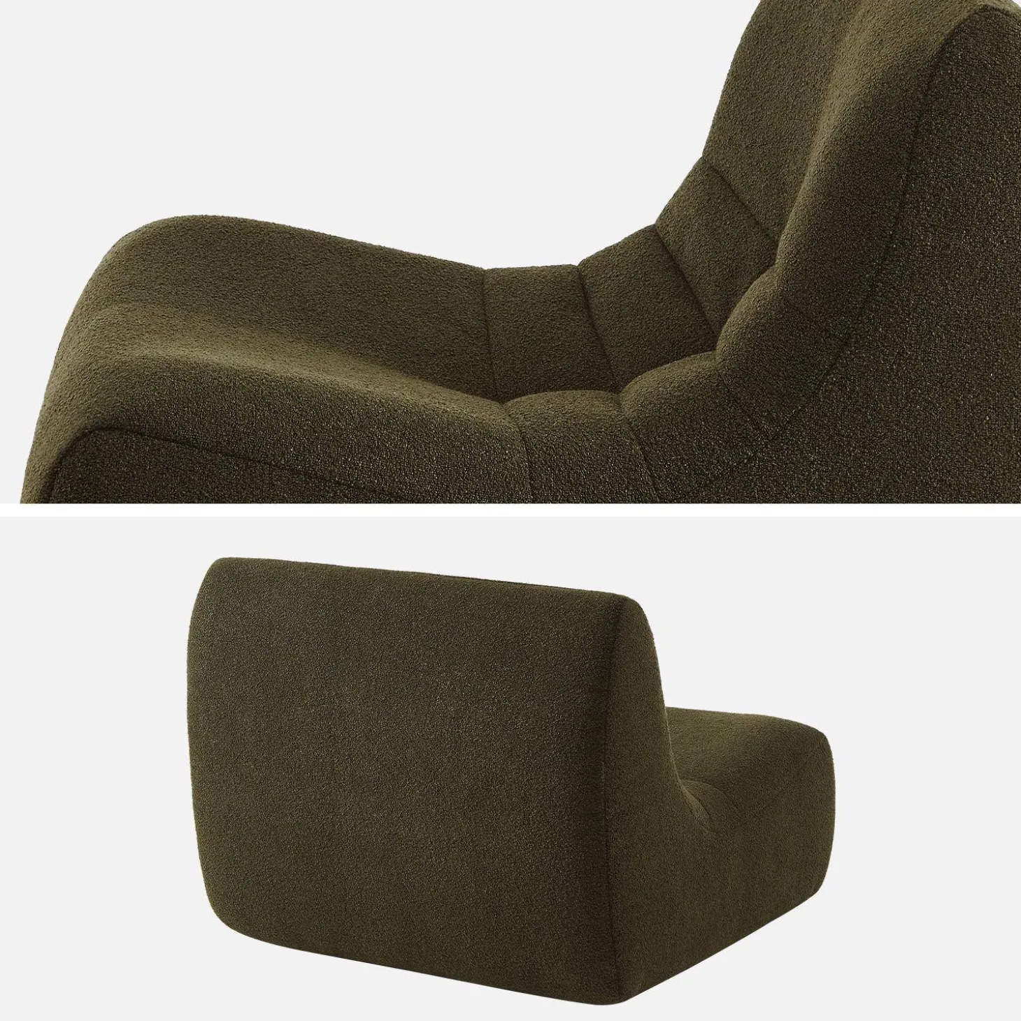 Módulos para sofá modular em tecido bouclé, 2 lugares