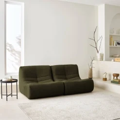 Módulos para sofá modular em tecido bouclé, 2 lugares