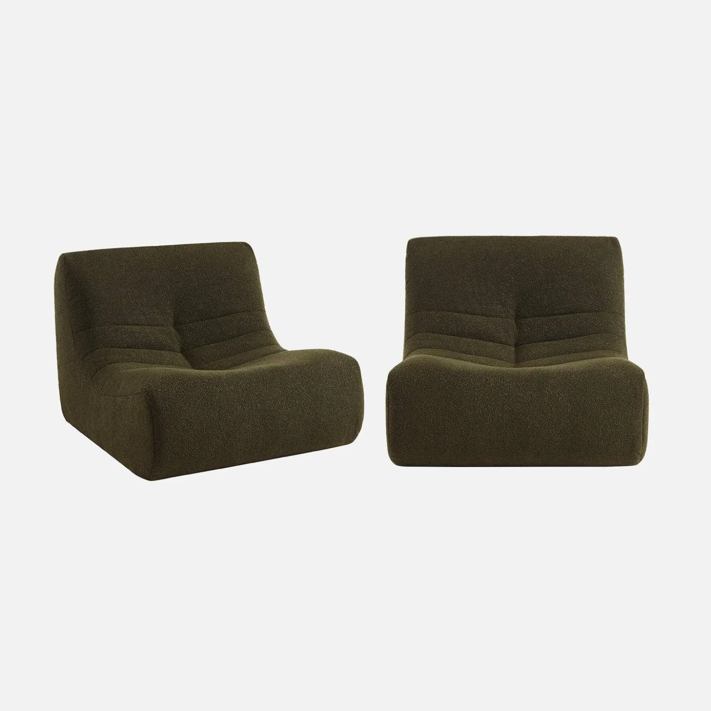 Módulos para sofá modular em tecido bouclé, 2 lugares