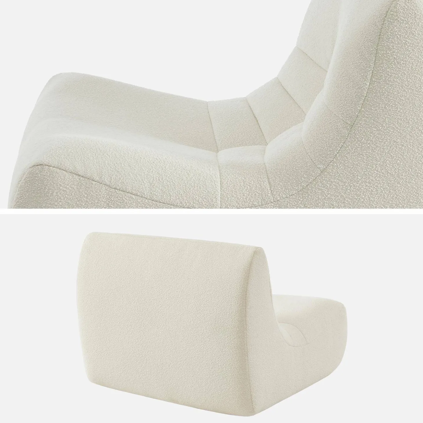 Módulos para sofá modular em tecido bouclé, 2 lugares