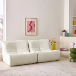Módulos para sofá modular em tecido bouclé, 2 lugares