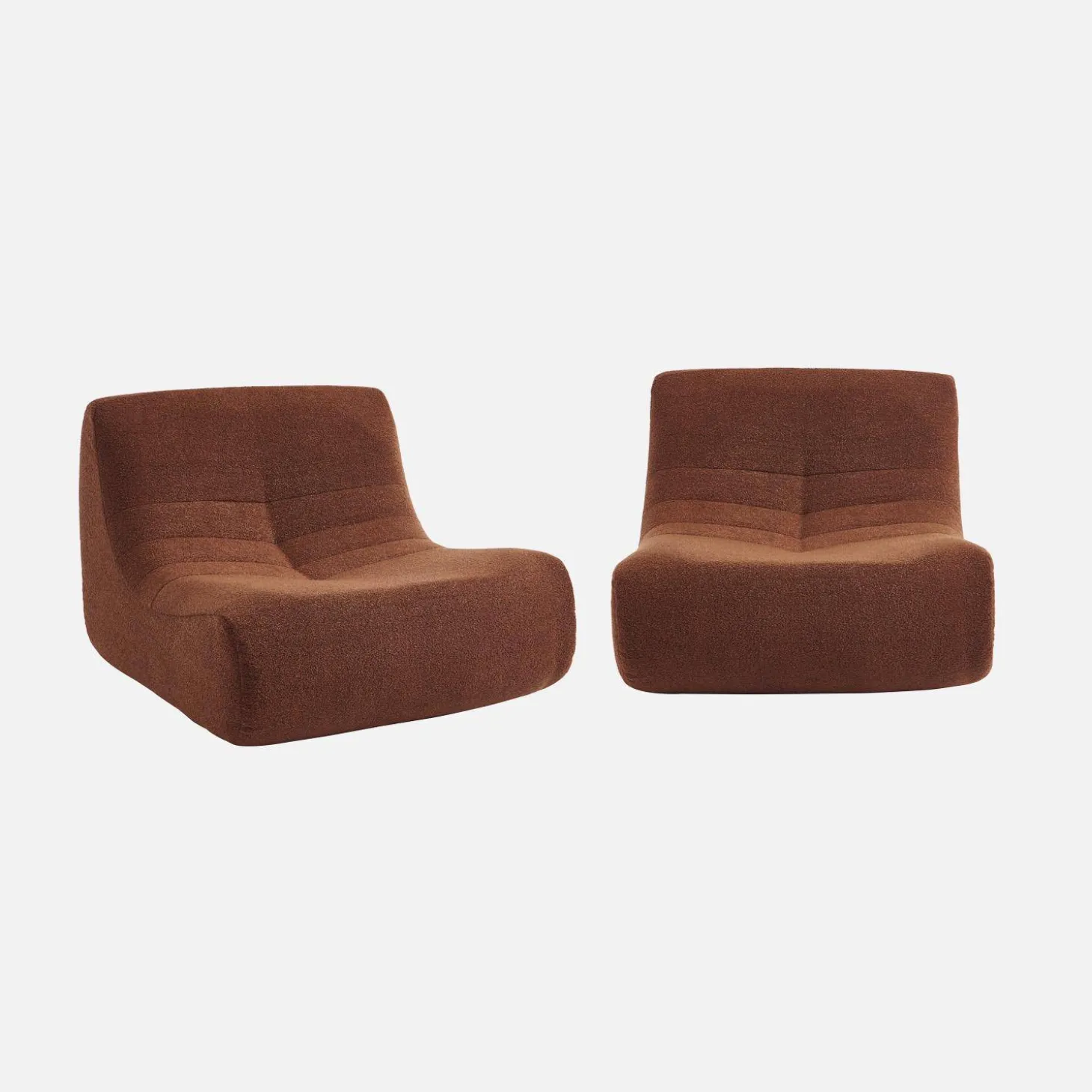 Módulos para sofá modular em tecido bouclé, 2 lugares