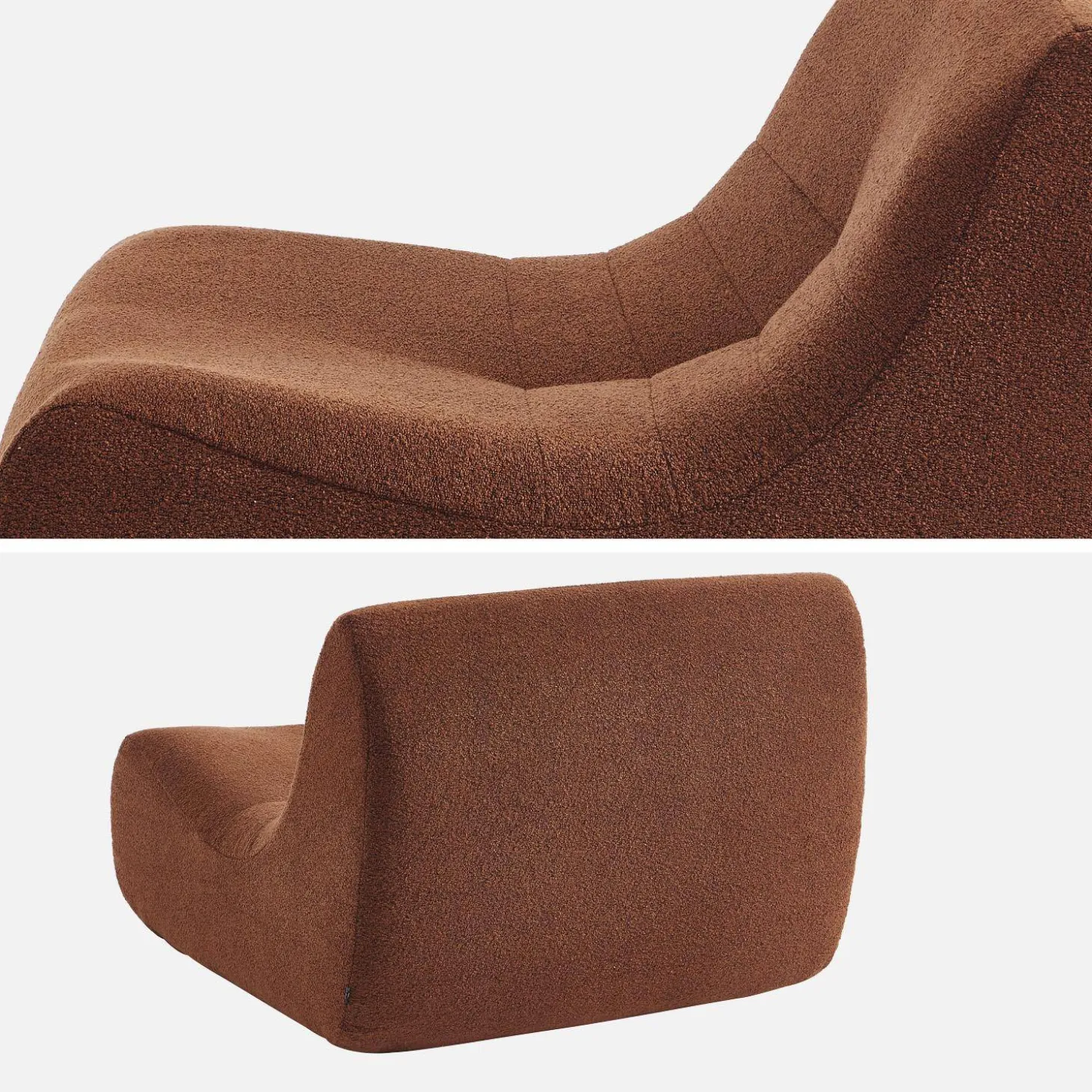Módulos para sofá modular em tecido bouclé, 2 lugares
