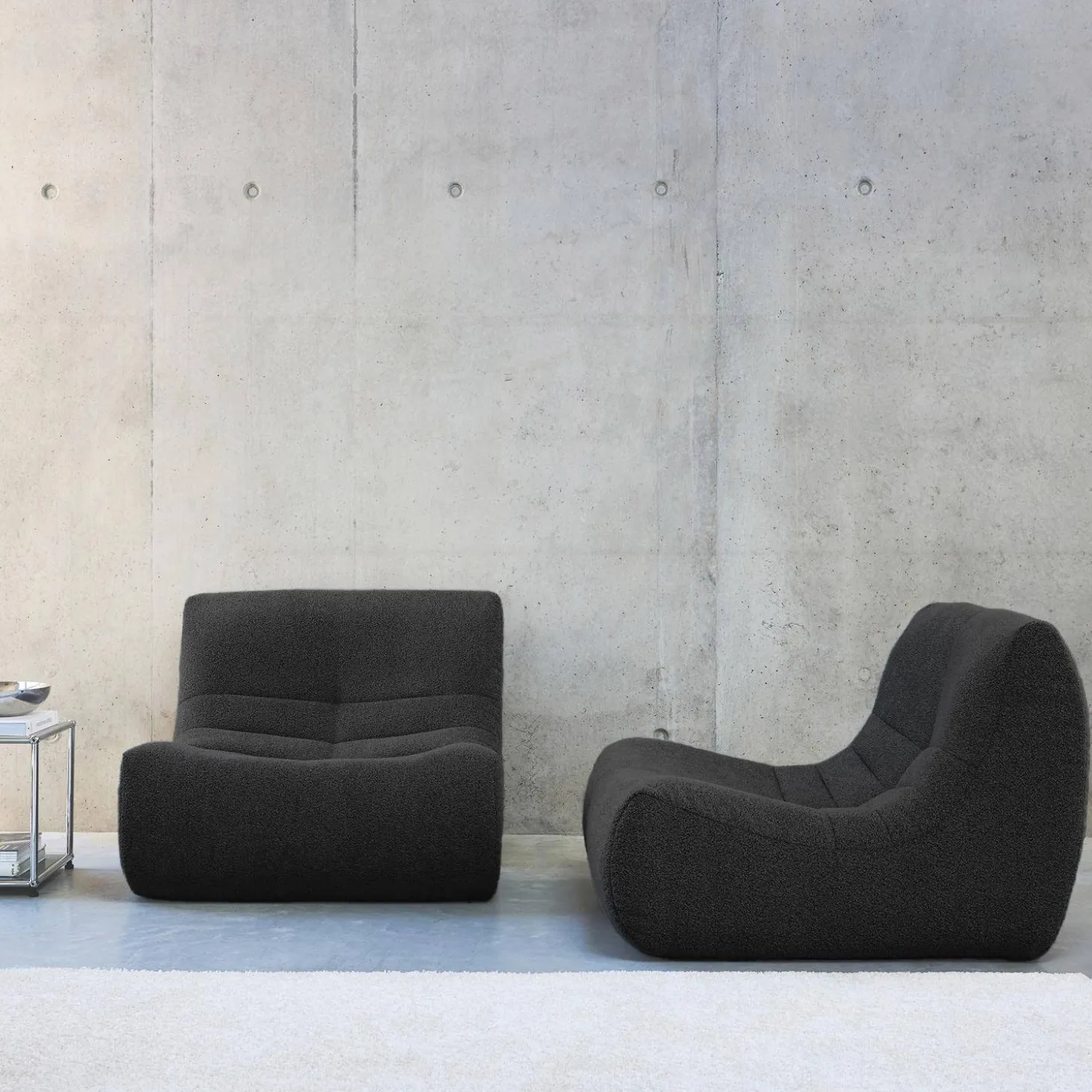 Módulos para sofá modular em tecido bouclé, 2 lugares