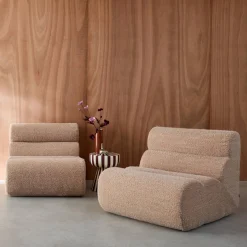 Módulos para sofá modular em tecido efeito alpaca, 2 lugares