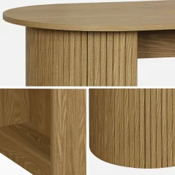 Mesa alta de cozinha decorada em madeira com armazenamento