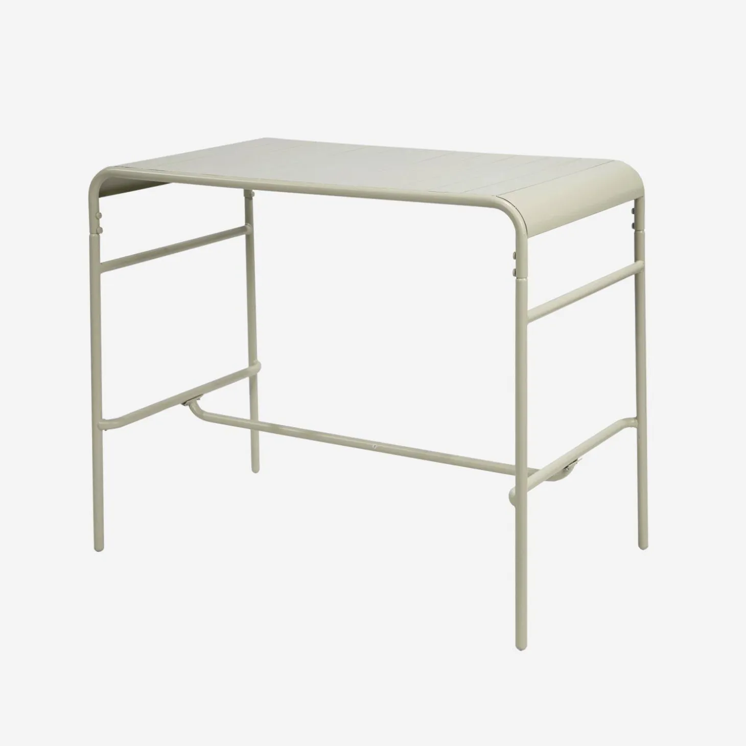 Mesa alta de jardim bistrô em aço, 4 lugares, 120cm