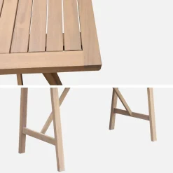 Mesa alta de jardim de madeira de acácia para 4 pessoas