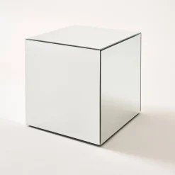 Mesa de apoio cubo espelhado, 40cm