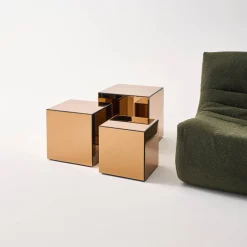 Mesa de apoio cubo espelho, 35cm
