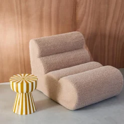 Mesa de apoio em aço esmaltado listras