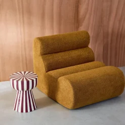 Mesa de apoio em aço esmaltado listras