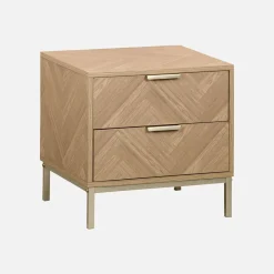 Mesa de cabeceira com efeito de madeira e design