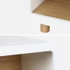 Mesa de cabeceira com efeito madeira, 2 nichos