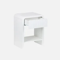 Mesa de cabeceira com efeito madeira 1 gaveta, 1 prateleira