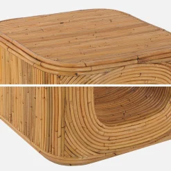 Mesa de cabeceira com nicho, em rotim natural