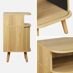 Mesa de cabeceira com 2 portas de correr, set de 2