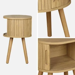 Mesa de cabeceira com 2 portas de correr