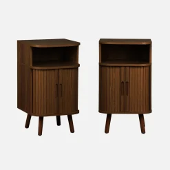 Mesa de cabeceira com 2 portas de correr, set de 2