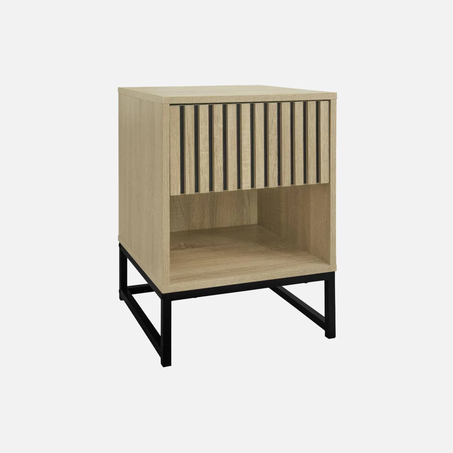 Mesa de cabeceira contemporâneo com efeito de madeira