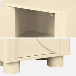 Mesa de cabeceira efeito madeira mel de 1 porta, conjunto de 2