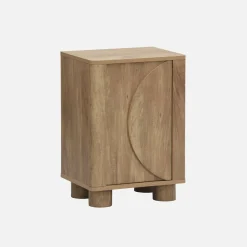 Mesa de cabeceira efeito madeira de mel, 1 porta
