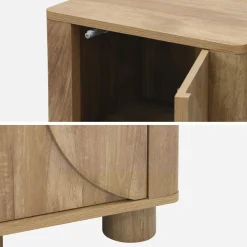 Mesa de cabeceira efeito madeira de mel, 1 porta