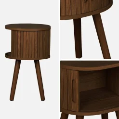 Mesa de cabeceira escandinava com 2 portas deslizantes, set de 2