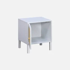 Mesa de cabeceira para crianças em madeira e efeito cana