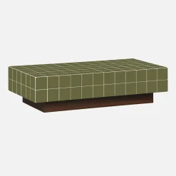 Mesa de centro com padrão de azulejos em imitação de cerâmica mate