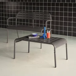 Mesa de centro de jardim bistrô quadrada em aço, 90cm